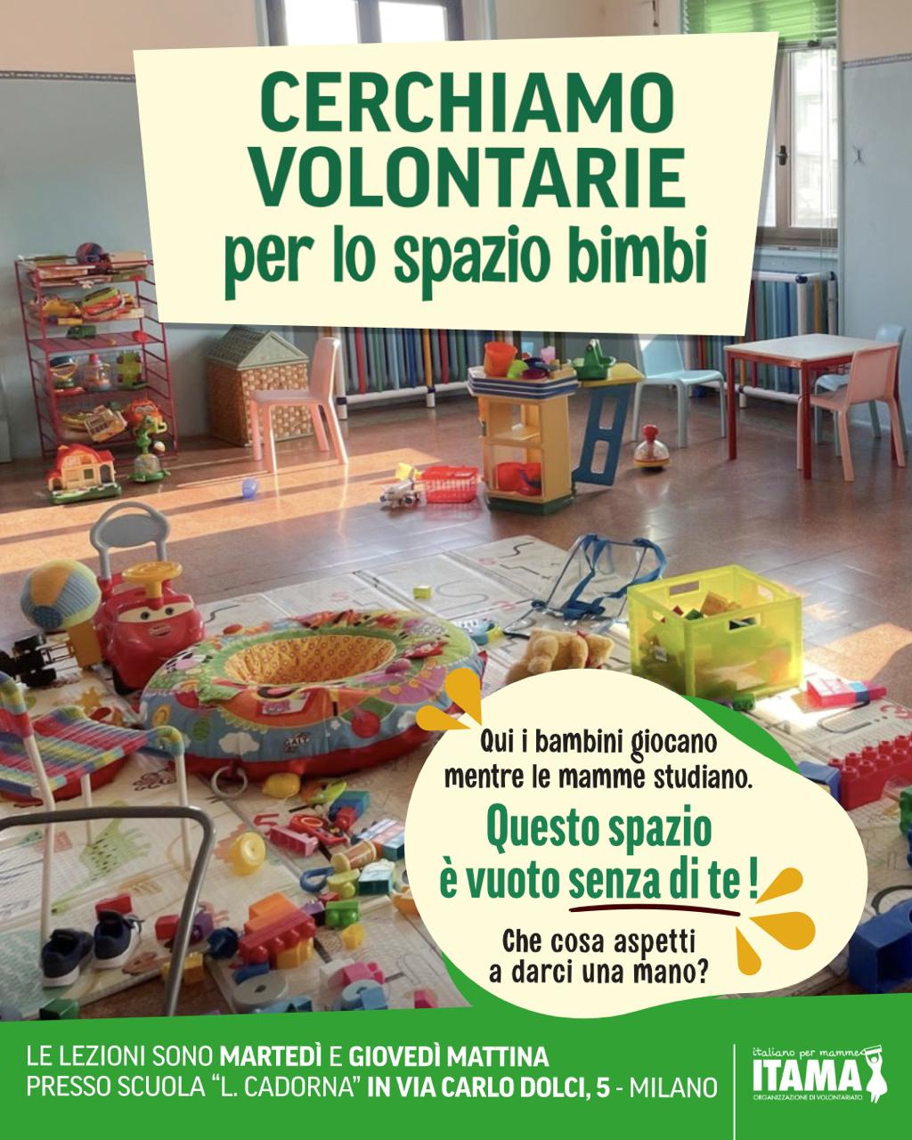 V.01 Cerchiamo Volontarie per lo spazio bimbi